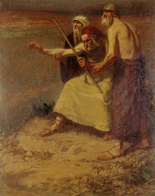 Mozes in de strijd tegen de Amalekieten, 1910, Frans Hogerwaard