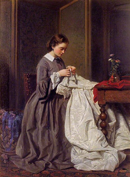 The Seamstress, 1858, Charles Baugniet
