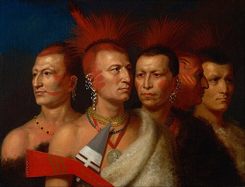 Young Omahaw, War Eagle, Little Missouri, and Pawnees, 1821, Charles Bird King