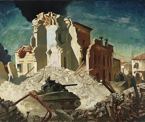 Canadian Armour Passing Through Ortona, 1944, Charles Comfort