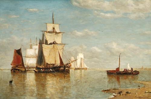 Calm at the Mouth of the Scheldt, 1868, Paul Clays