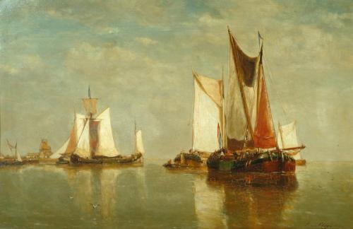 On The Scheldt - Afternoon, 1868, Paul Clays
