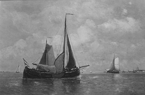 Ships on the River Waal, 1871, Paul Clays