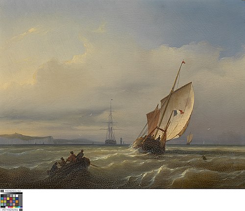 Woelige zee, 1843, Paul Clays