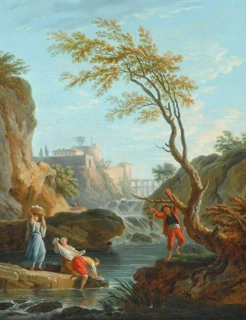 Landscape with Washerwomen, , Charles François Lacroix de Marseille