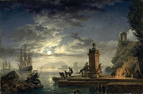 Marine, effet de nuit, , Charles François Lacroix de Marseille