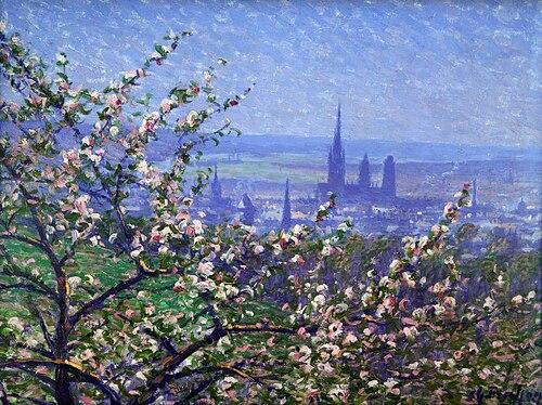 View of Rouen through an Apple Tree, , Charles Frechon