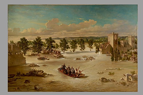 Napoléon III visitant les inondés, 1850, Charles Guilbert d'Anelle