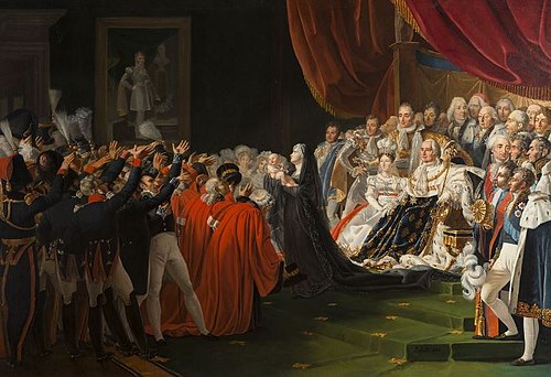 La duchesse de Berry présentant son fils le duc de Bordeaux au peuple et à l’armée en présence du ro, 1821, Charles Nicolas Lafond