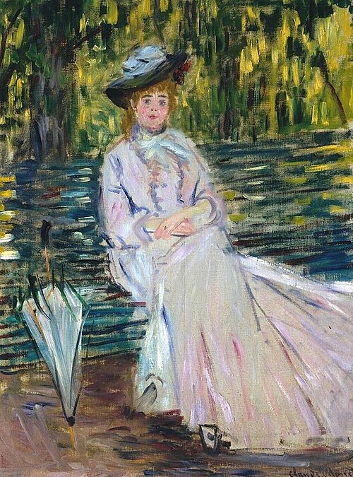 Femme assise sur un banc, 1874, Claude Monet