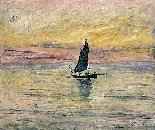 Le voilier, effet du soir, 1885, Claude Monet