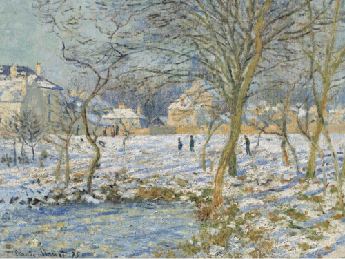 The Pond, Snow Effect, 1874, Claude Monet