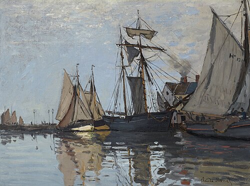 Bateaux dans le port de Honfleur, 1866, Claude Monet