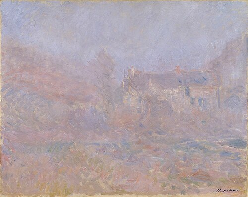 Maisons à Falaise, brouillard, 1885, Claude Monet