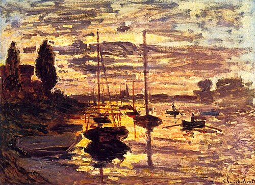 Au Petit-Gennevilliers, soleil couchant, 1874, Claude Monet