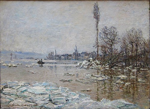 La Débâcle à Vétheuil, avec vue sur Lavacourt, 1880, Claude Monet