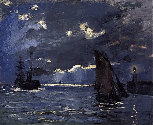A Seascape, Shipping by Moonlight, 1864, Claude Monet