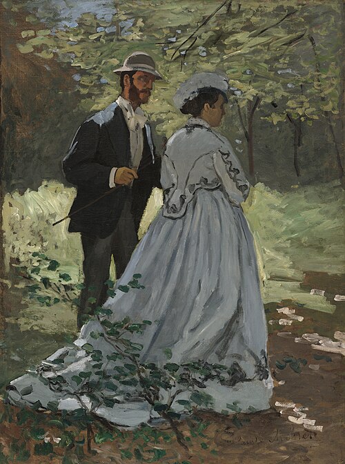 Bazille and Camille (Study for "Déjeuner sur l'Herbe"), 1865, Claude Monet