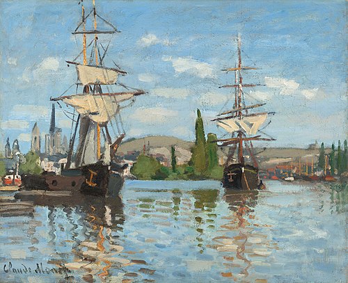 Ships Riding on the Seine at Rouen, 1872, Claude Monet