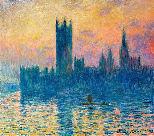 Le Parlement de Londres, soleil couchant, 1903, Claude Monet