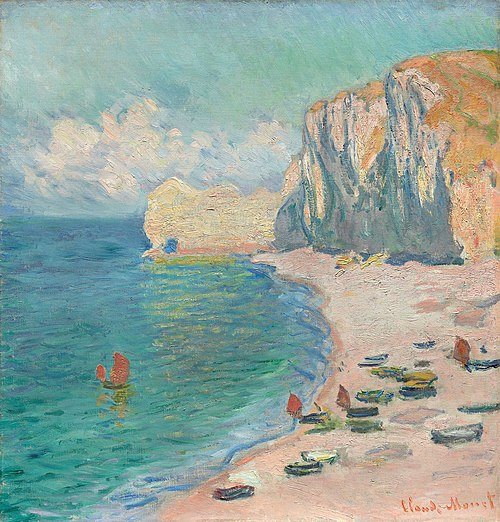 Étretat: The Beach and the Falaise d'Amont, 1885, Claude Monet