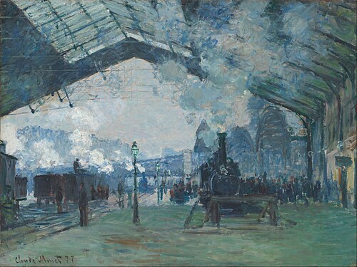 Arrivée du train de Normandie, gare Saint-Lazare, 1877, Claude Monet