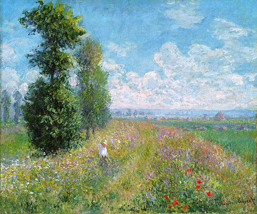 Meadow with Poplars, 1875, Claude Monet