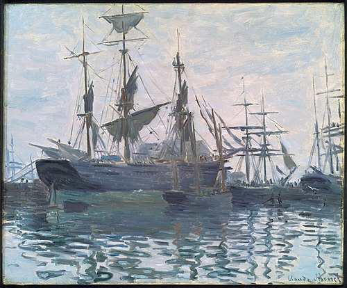Ships in a Harbor, 1873, Claude Monet