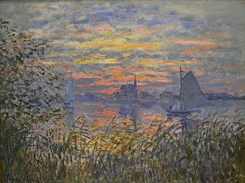 Marine avec coucher du soleil, 1875, Claude Monet
