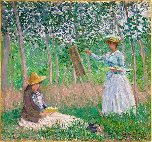 Suzanne lisant et Blanche peignant, 1887, Claude Monet