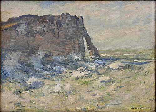 Falaise et Porte d'Aval par gros temps, 1883, Claude Monet