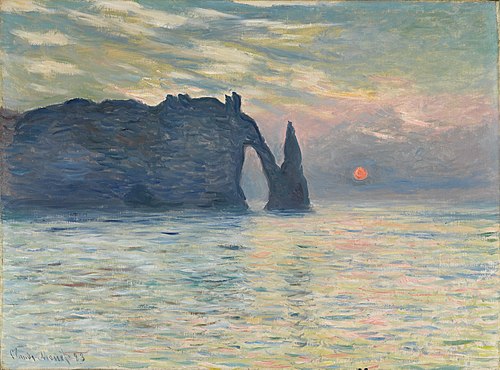 Soleil couchant à Étretat, 1883, Claude Monet