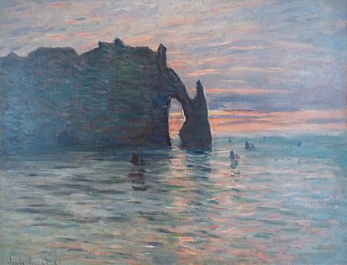 Soleil couchant à Etretat, 1883, Claude Monet