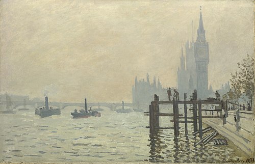 La Tamise et le Parlement, 1871, Claude Monet