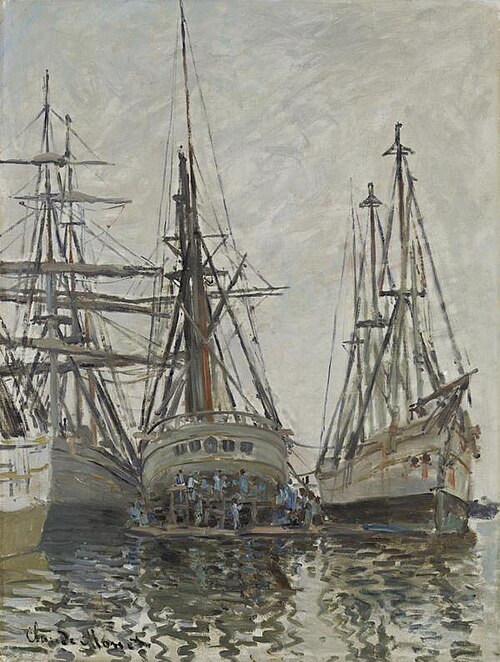Navires en réparation, 1873, Claude Monet
