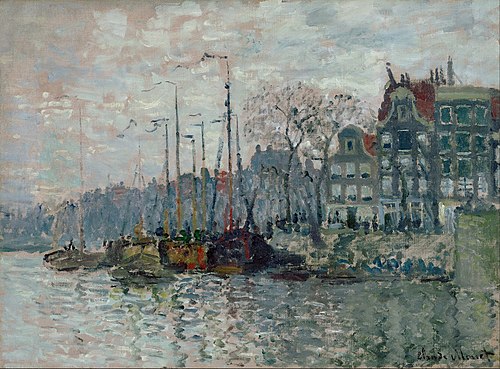 View of the Prins Hendrikkade and the Kromme Waal in Amsterdam, 1874, Claude Monet