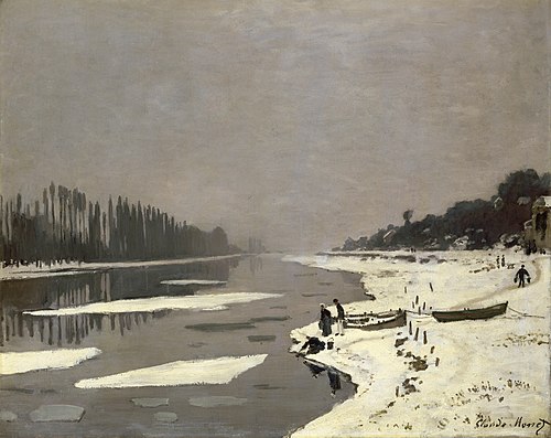Glaçons à Bougival, 1867, Claude Monet