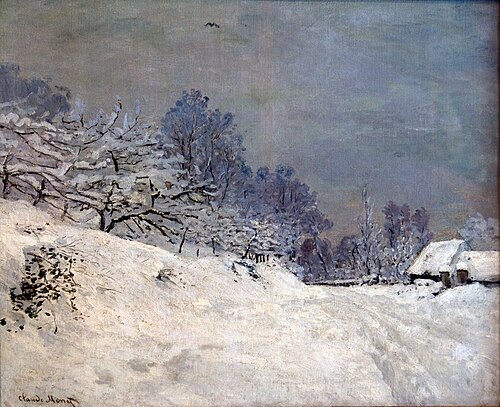 Environs de Honfleur, neige, 1867, Claude Monet