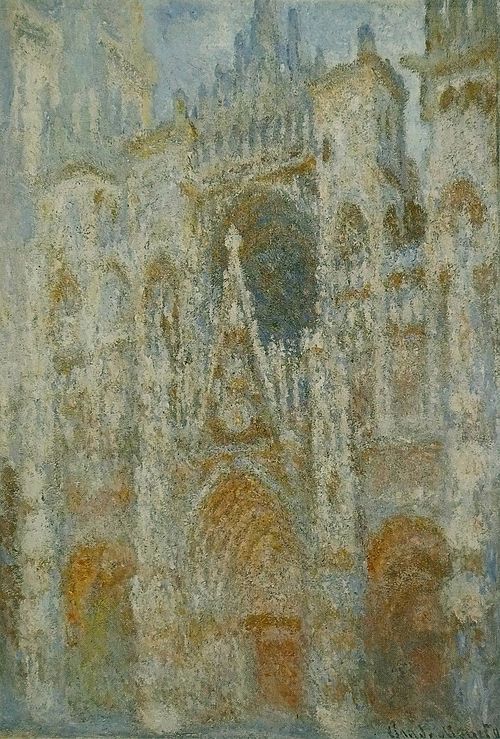 La Cathédrale de Rouen, le Portail, Soleil matinal ; Harmonie bleue, 1893, Claude Monet
