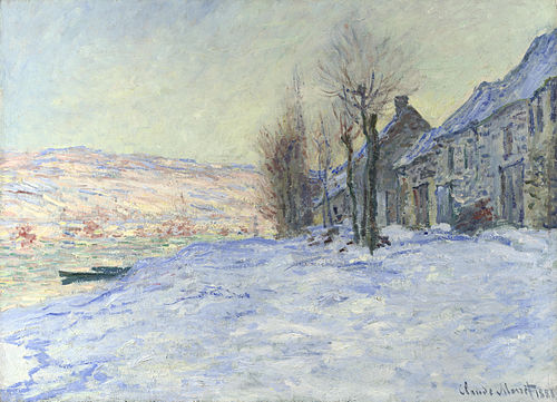 Coucher de soleil sur la neige à Lavacourt, 1881, Claude Monet