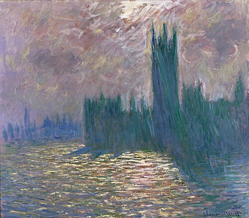 Londres, Le Parlement, Reflets sur la Tamise, 1905, Claude Monet