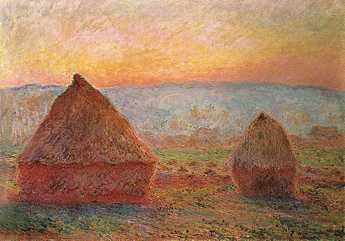 Les Meules à Giverny, soleil couchant, 1888, Claude Monet