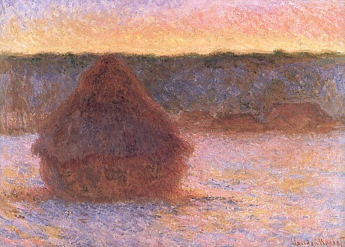 Haystacks at sunset, frosty weather, 1891, Claude Monet