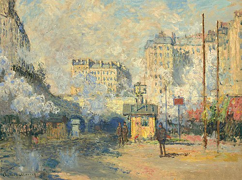 Extérieur de la gare Saint-Lazare, effet de soleil, 1877, Claude Monet