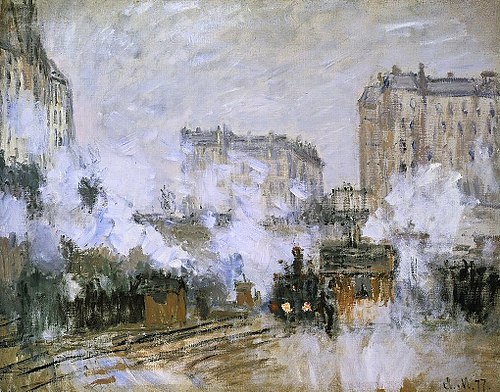 Extérieur de la gare Saint-Lazare, arrivée d'un train, 1877, Claude Monet