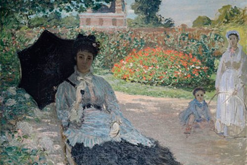 Camille in the Garden with Jean and a Maid, 1873, Claude Monet