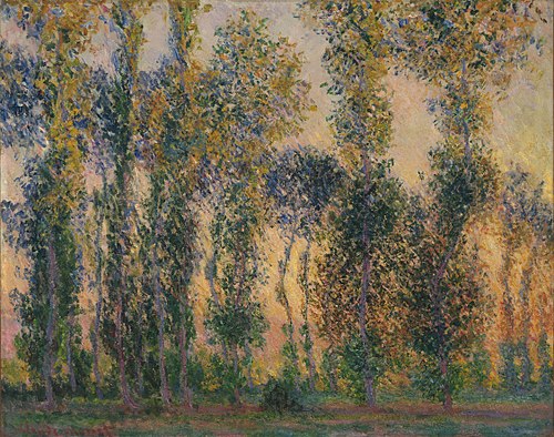 Poplars at Giverny, Sunrise, 1888, Claude Monet