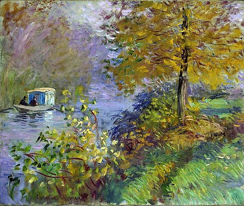 Le bateau-atelier, 1876, Claude Monet