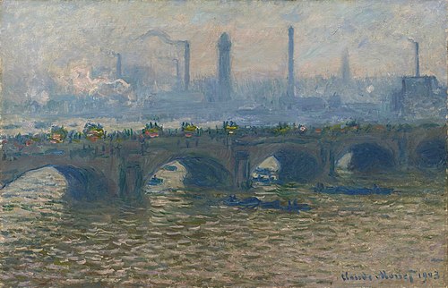 Le Pont de Waterloo, temps gris, 1903, Claude Monet