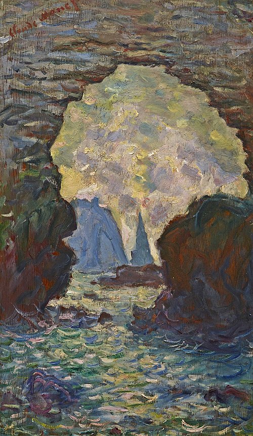 L'aiguille d'Étretat vue à travers la porte d'Amont, 1885, Claude Monet